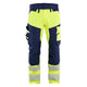 Blaklader 1124 Hi Vis Trousers 4 Way Stretch Hi Vis Yellow Navy Blue Front