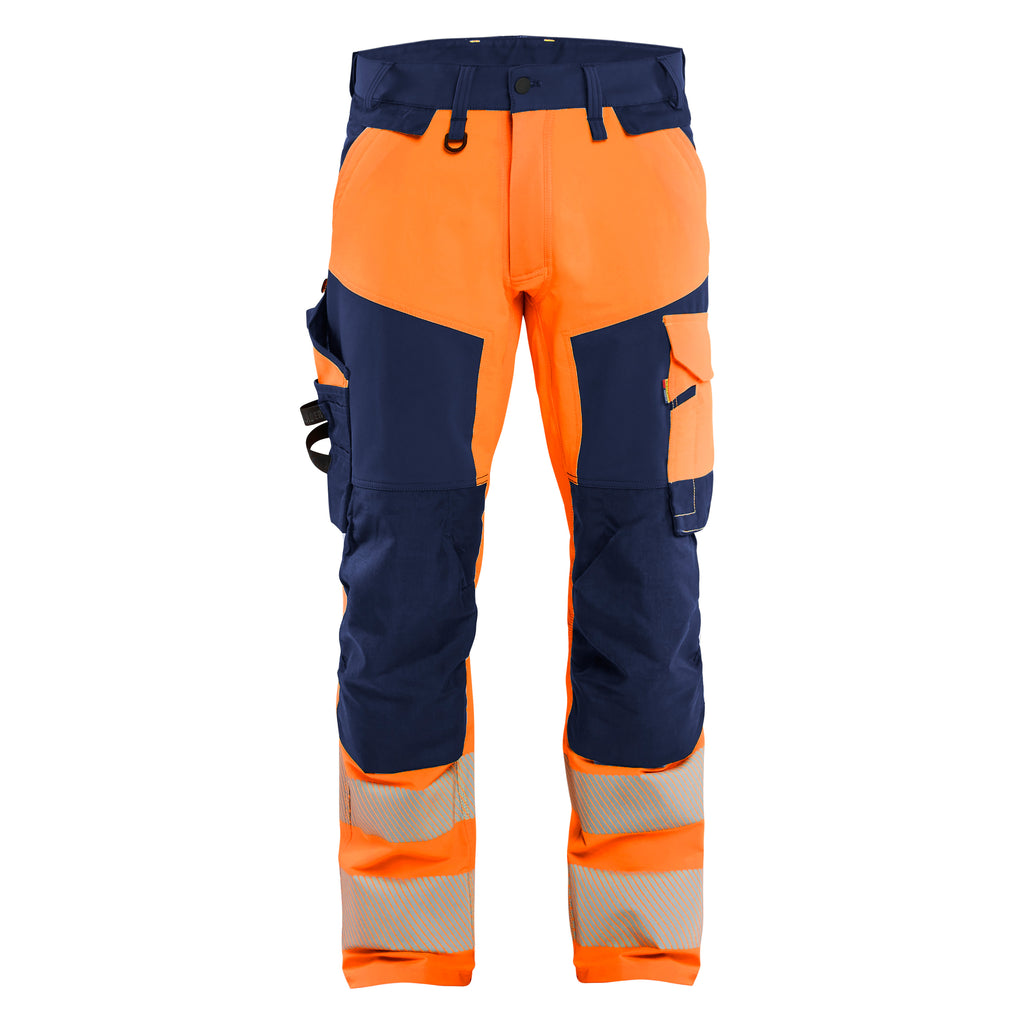 Blaklader 1124 Orange/Navy Blue Hi-Vis Trousers 4-Way Stretch