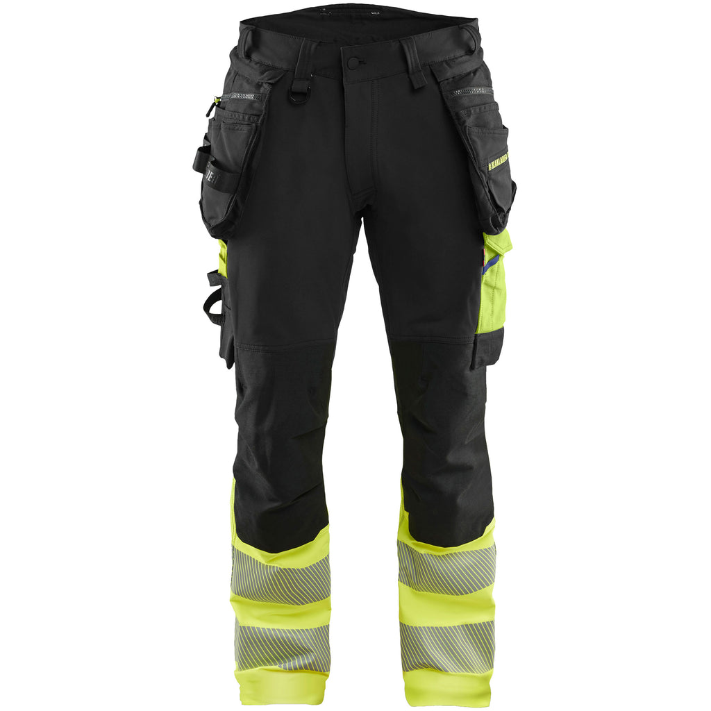 Blaklader 1125 Hi Vis Trousers 4 Way Stretch Black Hi Vis Yellow Main