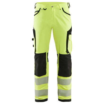 Blaklader 1197 Hi Vis Trousers, 4 Way Stretch Without Nail Pockets Hi Vis Yellow Black Main