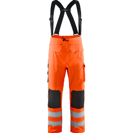 Blaklader 1302 Hi Vis Rain Trousers Hi Vis Orange Navy Blue Main