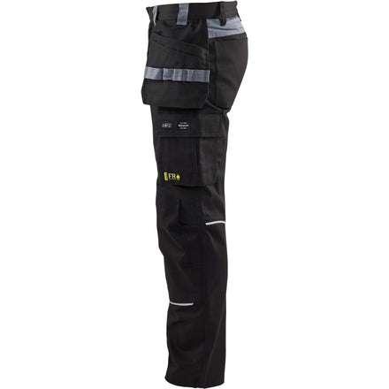 Blaklader 1461 Flame Resistant Craftsman Trousers Black Grey Left