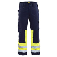 Blaklader 1478 Multinorm Trousers Navy Blue Hi Vis Yellow Main