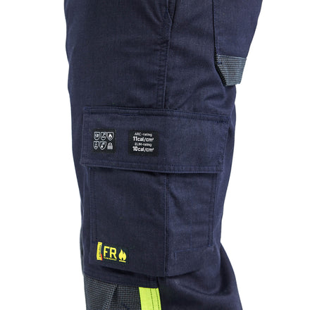 Blaklader 1491 Apc 2 Multinorm Inherent Trousers Navy Blue Hi Vis Yellow Feature 1