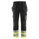 Blaklader 1529 Hi Vis Trousers Black Hi Vis Yellow Front