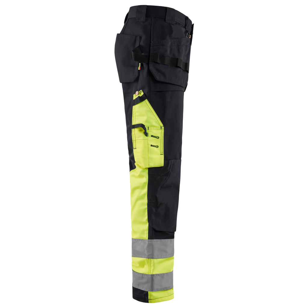 Blaklader 1529 Hi Vis Trousers Black Hi Vis Yellow Right