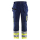 Blaklader 1529 Hi Vis Trousers Navy Blue Hi Vis Yellow Front