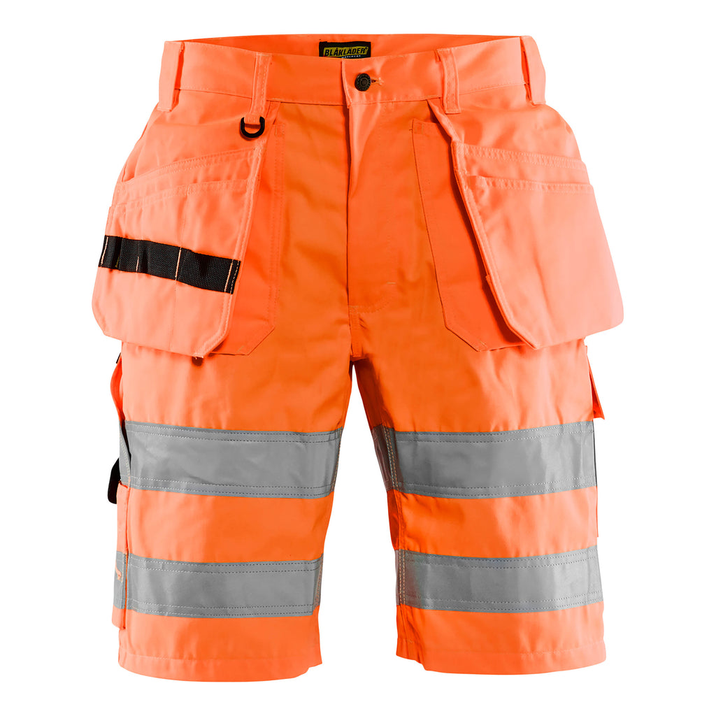 Blaklader 1535 Hi Vis Shorts Hi Vis Orange Navy Blue Main