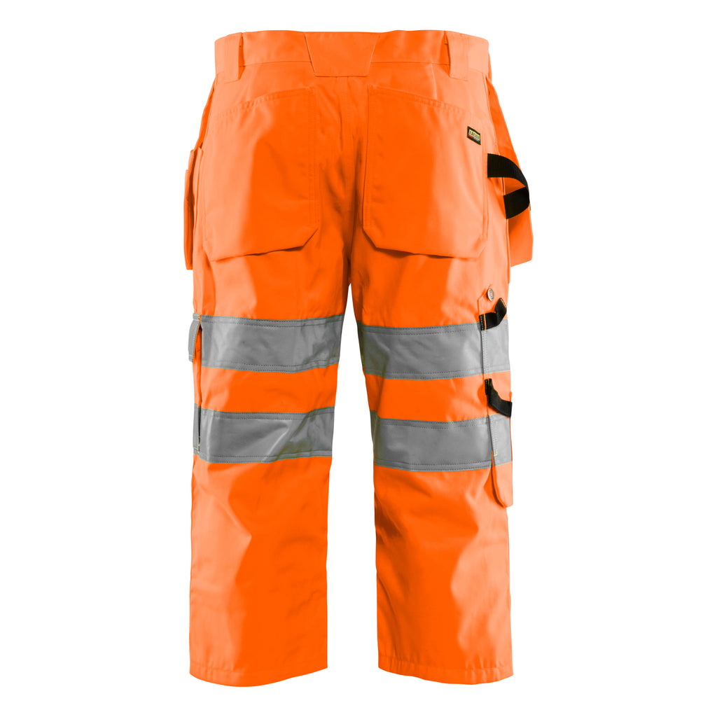 Blaklader 1539 Hi Vis Pirate Shorts Hi Vis Orange Navy Blue Back