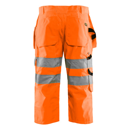 Blaklader 1539 Hi Vis Pirate Shorts Hi Vis Orange Navy Blue Back