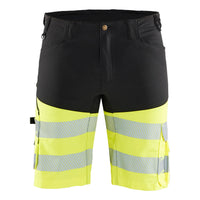 Blaklader 1541 Hi Vis Shorts With Stretch Black Hi Vis Yellow Main