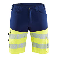 Blaklader 1541 Hi Vis Shorts With Stretch Navy Blue Hi Vis Yellow Main