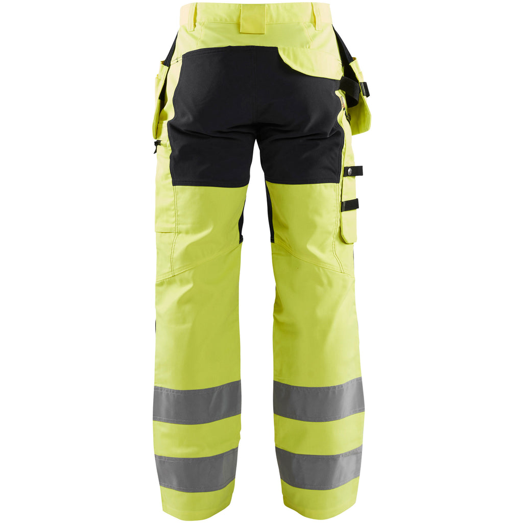 Blaklader 1552 Hi Vis Trousers With Stretch Hi Vis Yellow Black Back