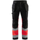 Blaklader 1558 Hi Vis Trousers With Stretch Black Hi Vis Red Main