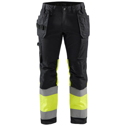 Blaklader 1558 Hi Vis Trousers With Stretch Black Hi Vis Yellow Main