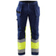 Blaklader 1558 Hi Vis Trousers With Stretch Navy Blue Hi Vis Yellow Main