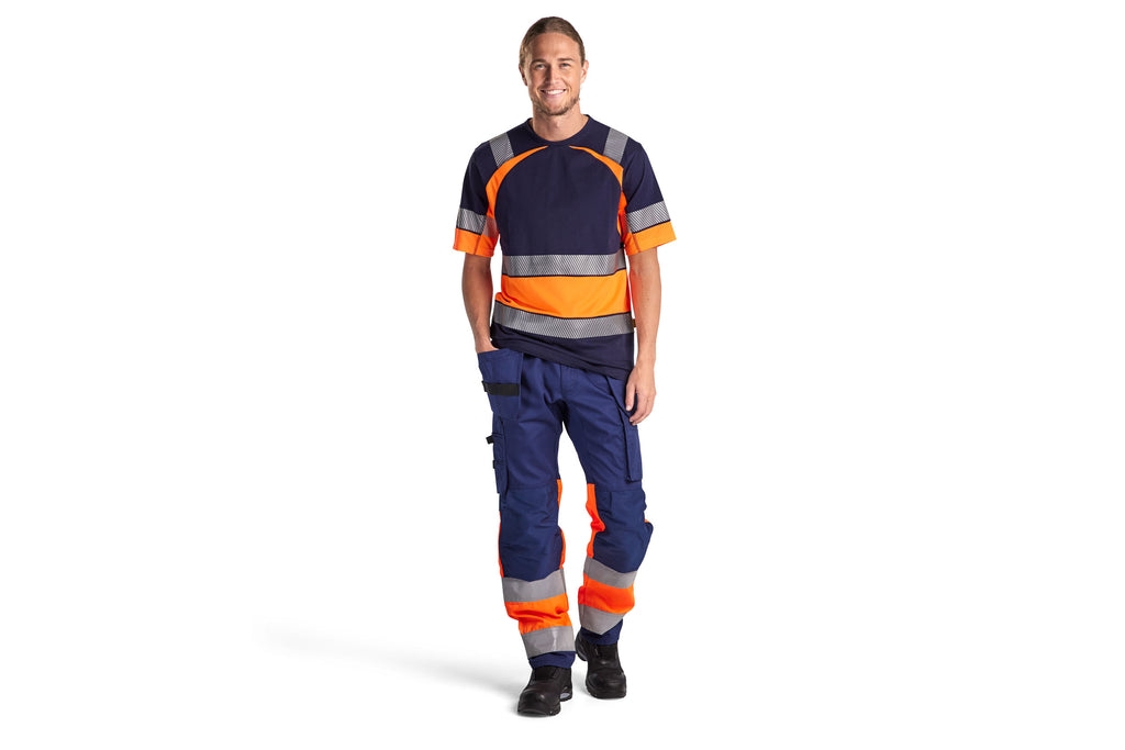 Blaklader 1558 Hi-Vis Trousers With Stretch With Holster Pockets