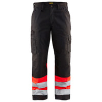 Blaklader 1564 Hi Vis Trousers Black Hi Vis Red Main