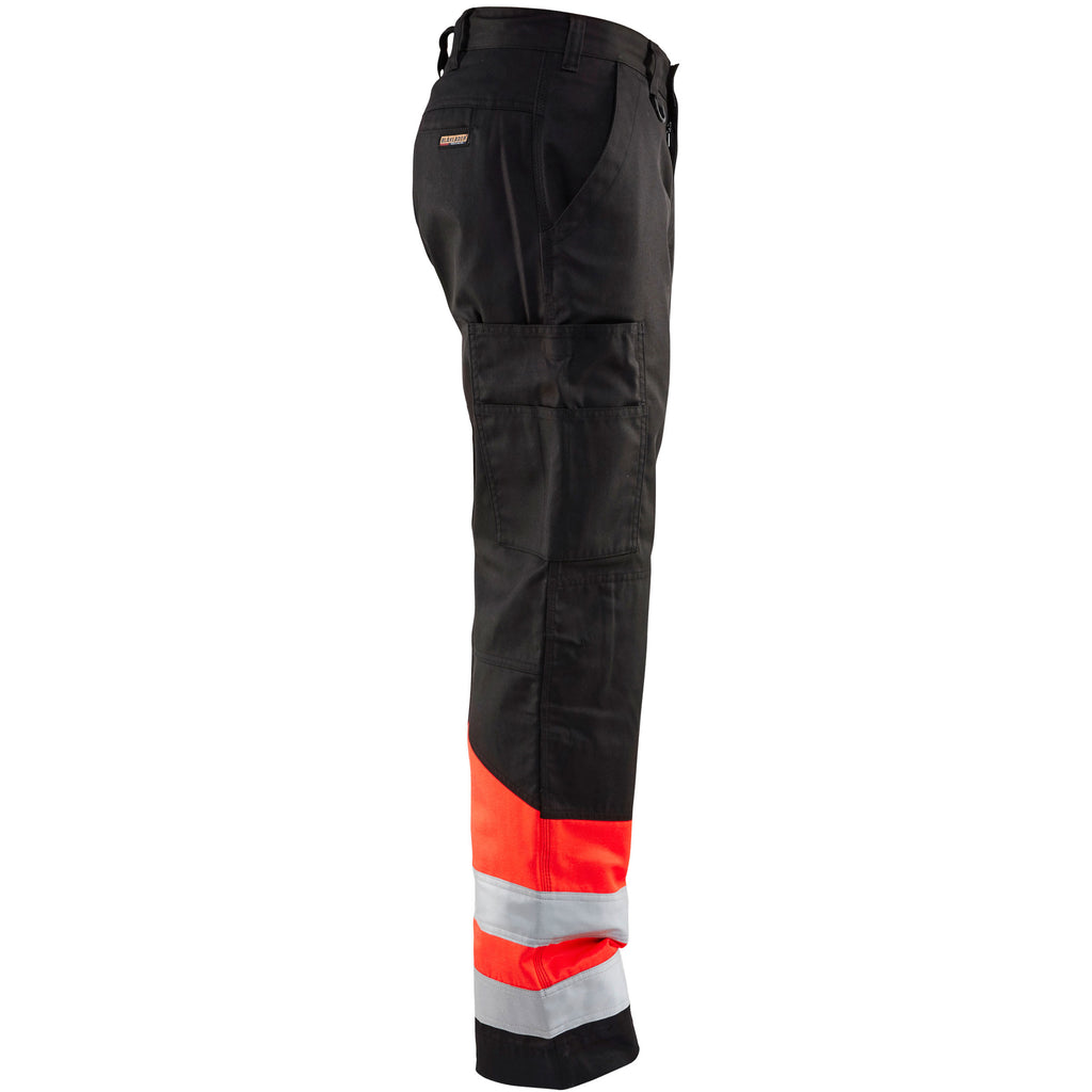 Blaklader 1564 Hi Vis Trousers Black Hi Vis Red Right