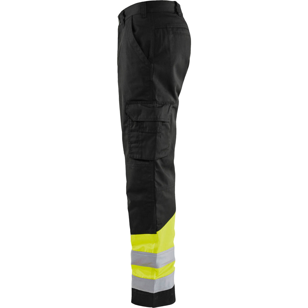 Blaklader 1564 Hi Vis Trousers Black Hi Vis Yellow Left