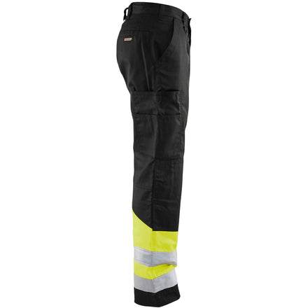 Blaklader 1564 Hi Vis Trousers Black Hi Vis Yellow Right