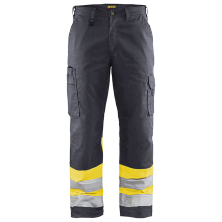 Blaklader 1564 Hi Vis Trousers Grey Hi Vis Yellow Main