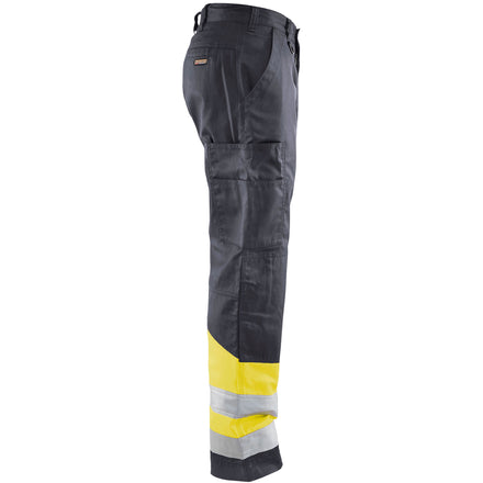 Blaklader 1564 Hi Vis Trousers Grey Hi Vis Yellow Right