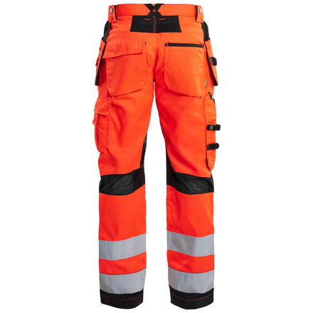 Blaklader 1565 Ventilated Hi Vis Trousers Hi Vis Red Black Back