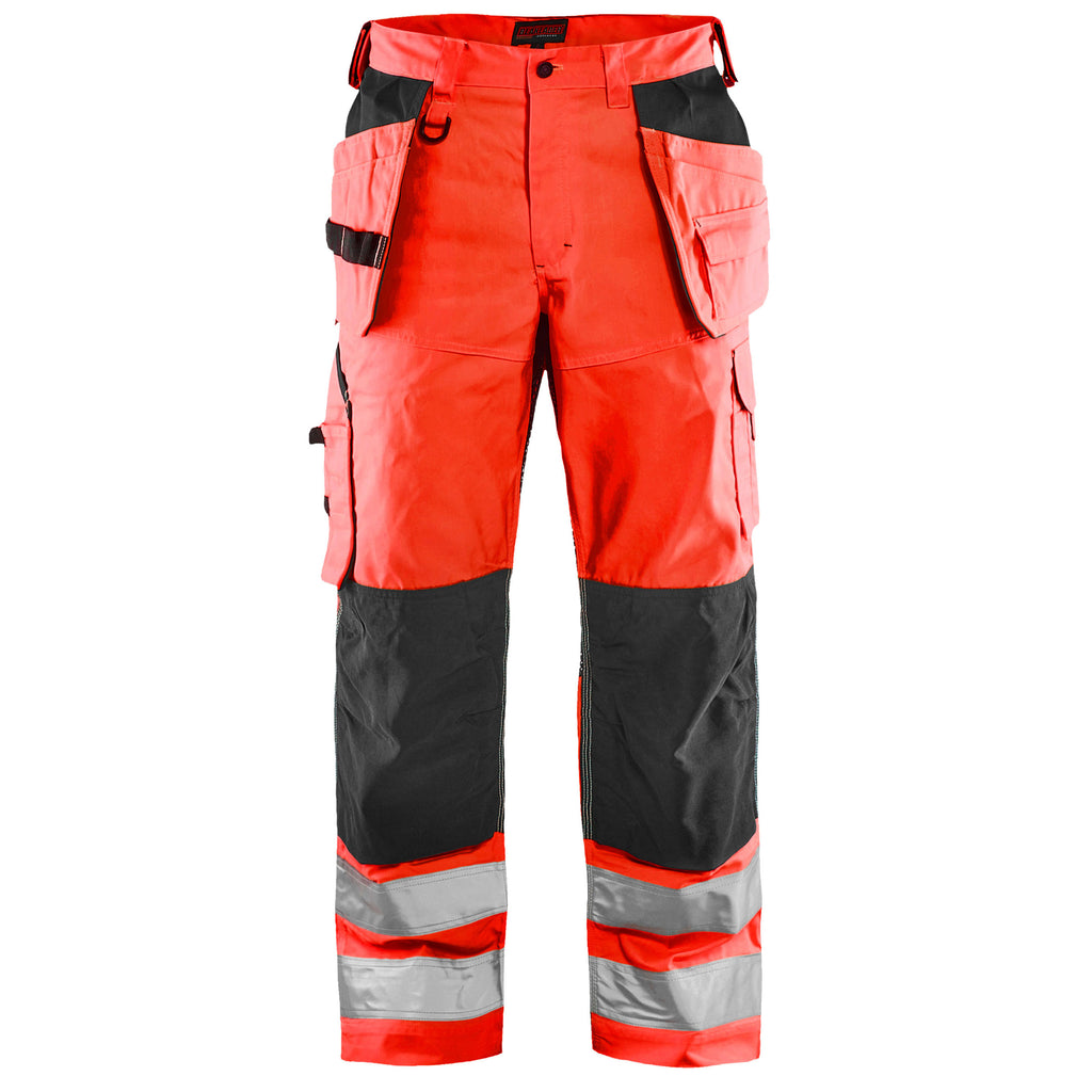 Blaklader 1565 Ventilated Hi Vis Trousers Hi Vis Red Black Main