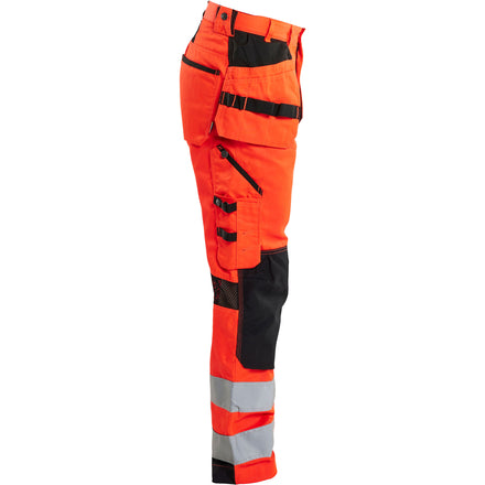 Blaklader 1565 Ventilated Hi Vis Trousers Hi Vis Red Black Right