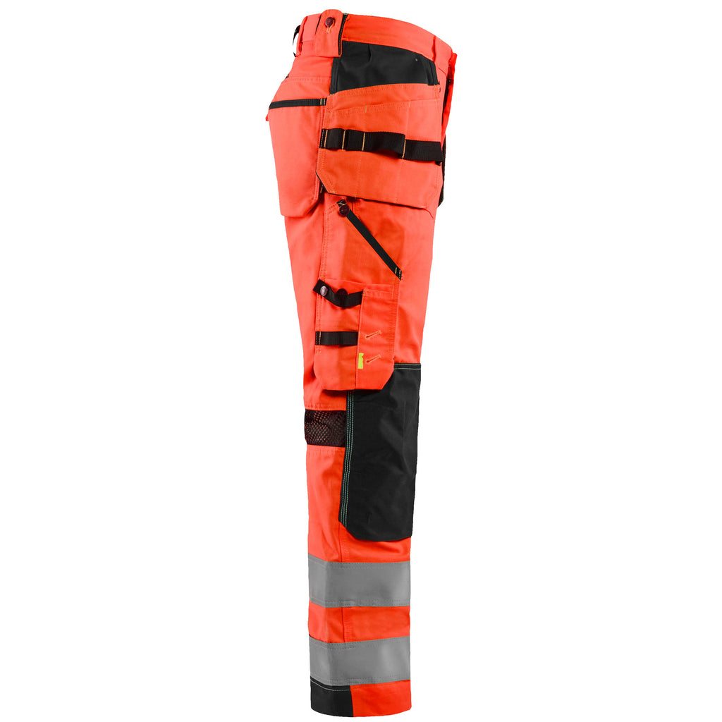 Blaklader 1565 Ventilated Hi Vis Trousers Hi Vis Red Black Right