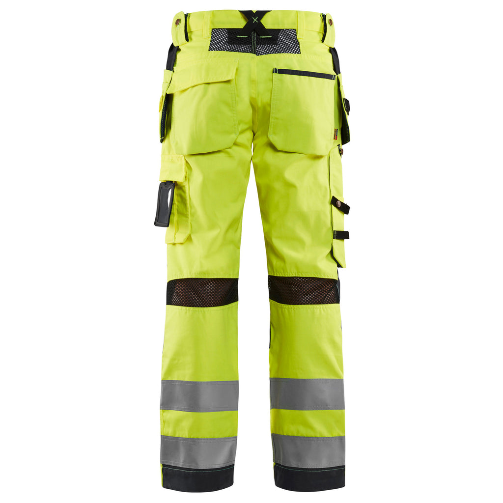 Blaklader 1565 Ventilated Hi Vis Trousers Hi Vis Yellow Black Back