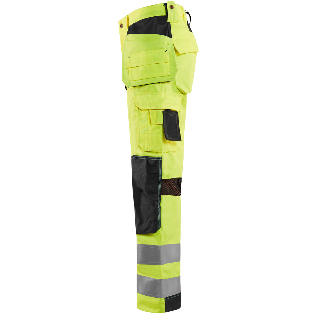 Blaklader 1565 Ventilated Hi Vis Trousers Hi Vis Yellow Black Left