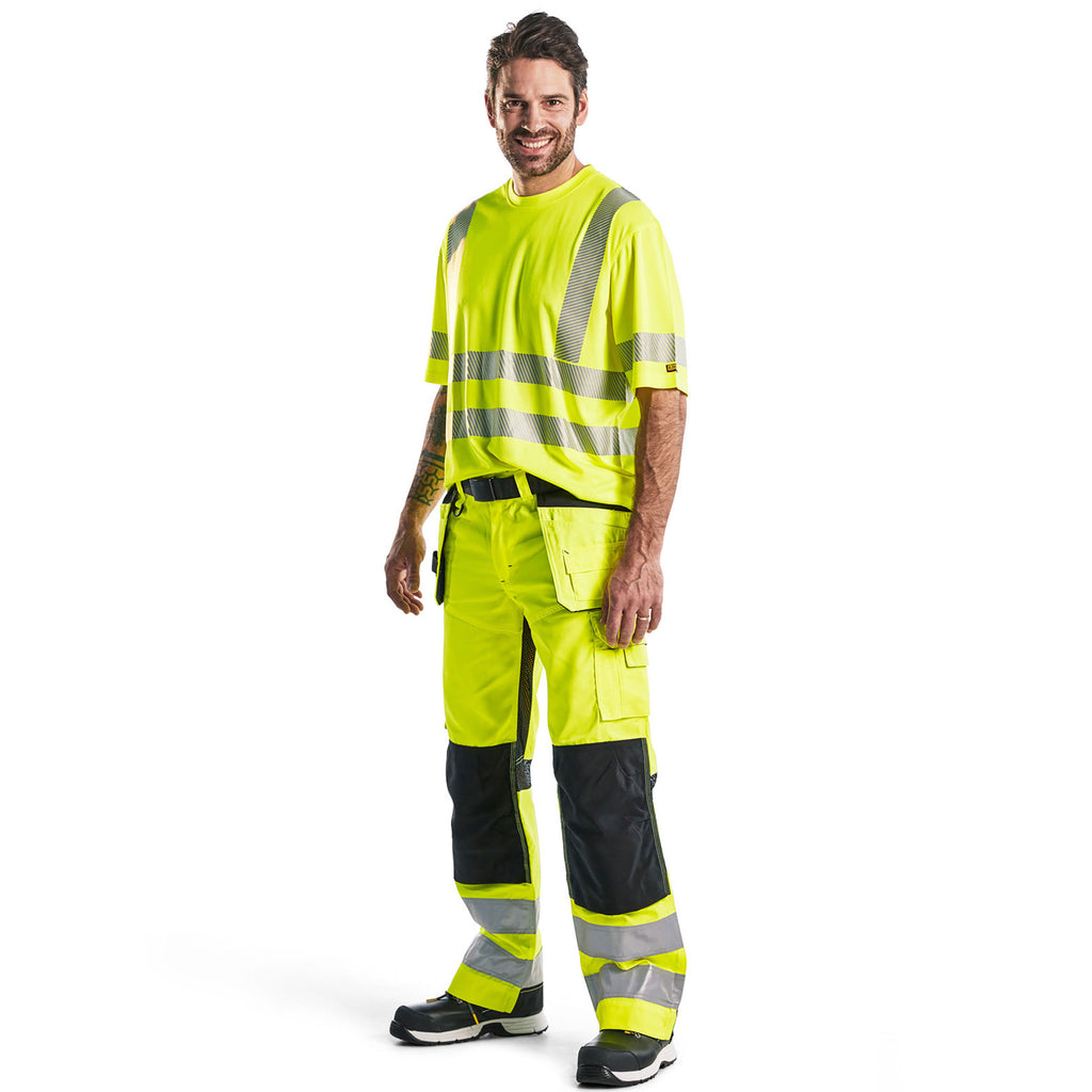 Blaklader 1565 Ventilated Hi Vis Trousers Hi Vis Yellow Black Model