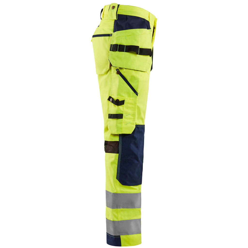 Blaklader 1565 Ventilated Hi Vis Trousers Hi Vis Yellow Navy Blue Right