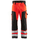 Blaklader 1566 Hi Vis Trousers Without Nail Pockets Hi Vis Red Black Main