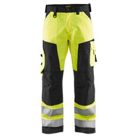 Blaklader 1566 Hi Vis Trousers Without Nail Pockets Hi Vis Yellow Black Main