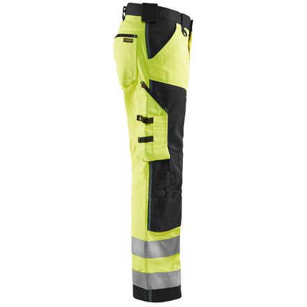 Blaklader 1566 Hi Vis Trousers Without Nail Pockets Hi Vis Yellow Black Right