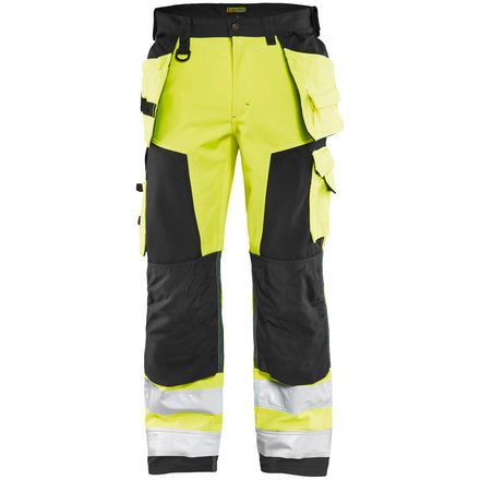 Blaklader 1567 Hi Vis Softshell Craftsman Trousers Hi Vis Yellow Black Main