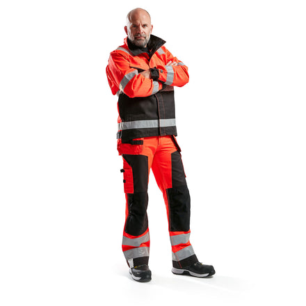 Blaklader 1568 Hi Vis Craftsman Trousers Hi Vis Red Black Model