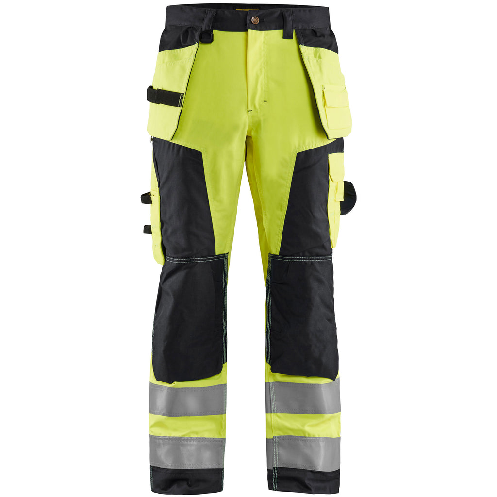 Blaklader 1568 Hi Vis Craftsman Trousers Hi Vis Yellow Black Main