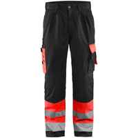 Blaklader 1584 Hi Vis Trousers Hi Vis Red Black Main