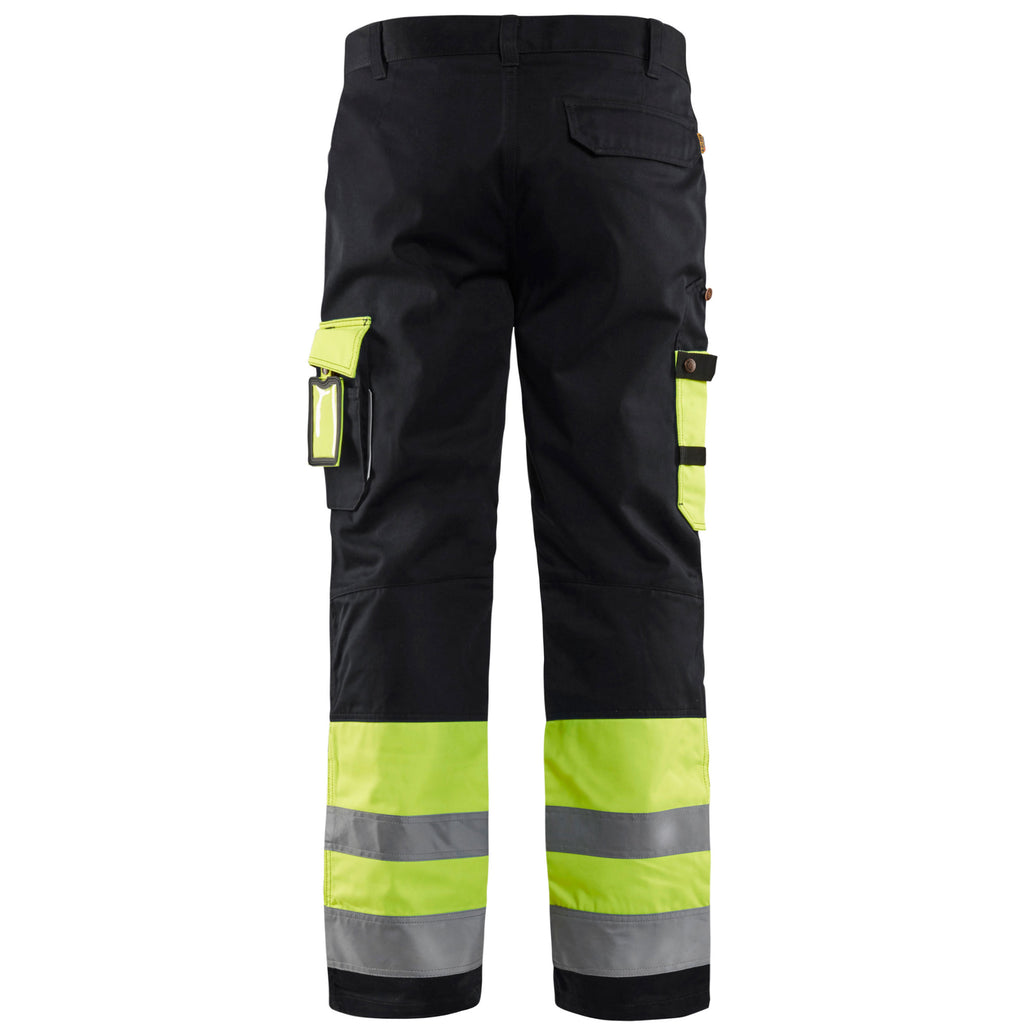 Blaklader 1584 Hi Vis Trousers Hi Vis Yellow Black Back