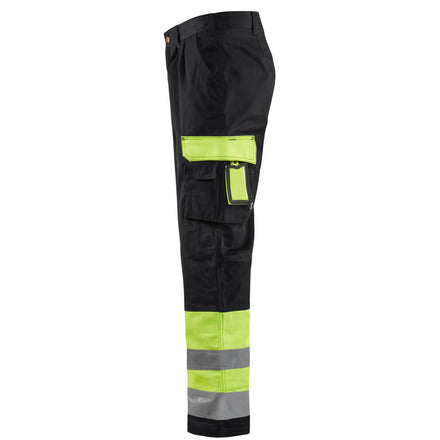 Blaklader 1584 Hi Vis Trousers Hi Vis Yellow Black Left