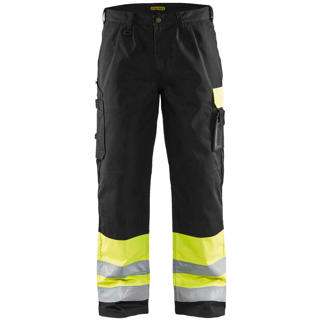 Blaklader 1584 Hi Vis Trousers Hi Vis Yellow Black Main