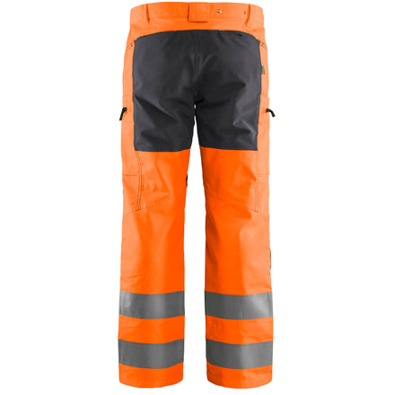 Blaklader 1585 Hi Vis Trousers With Stretch Hi Vis Orange Grey Back