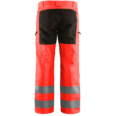 Blaklader 1585 Hi Vis Trousers With Stretch Hi Vis Red Black Back