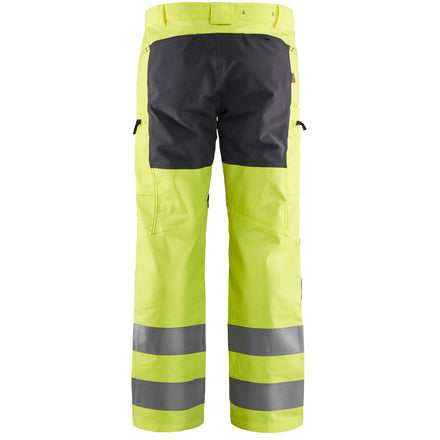 Blaklader 1585 Hi Vis Trousers With Stretch Hi Vis Yellow Grey Back