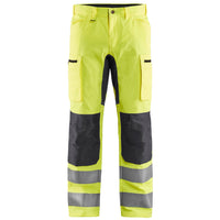 Blaklader 1585 Hi Vis Trousers With Stretch Hi Vis Yellow Grey Main