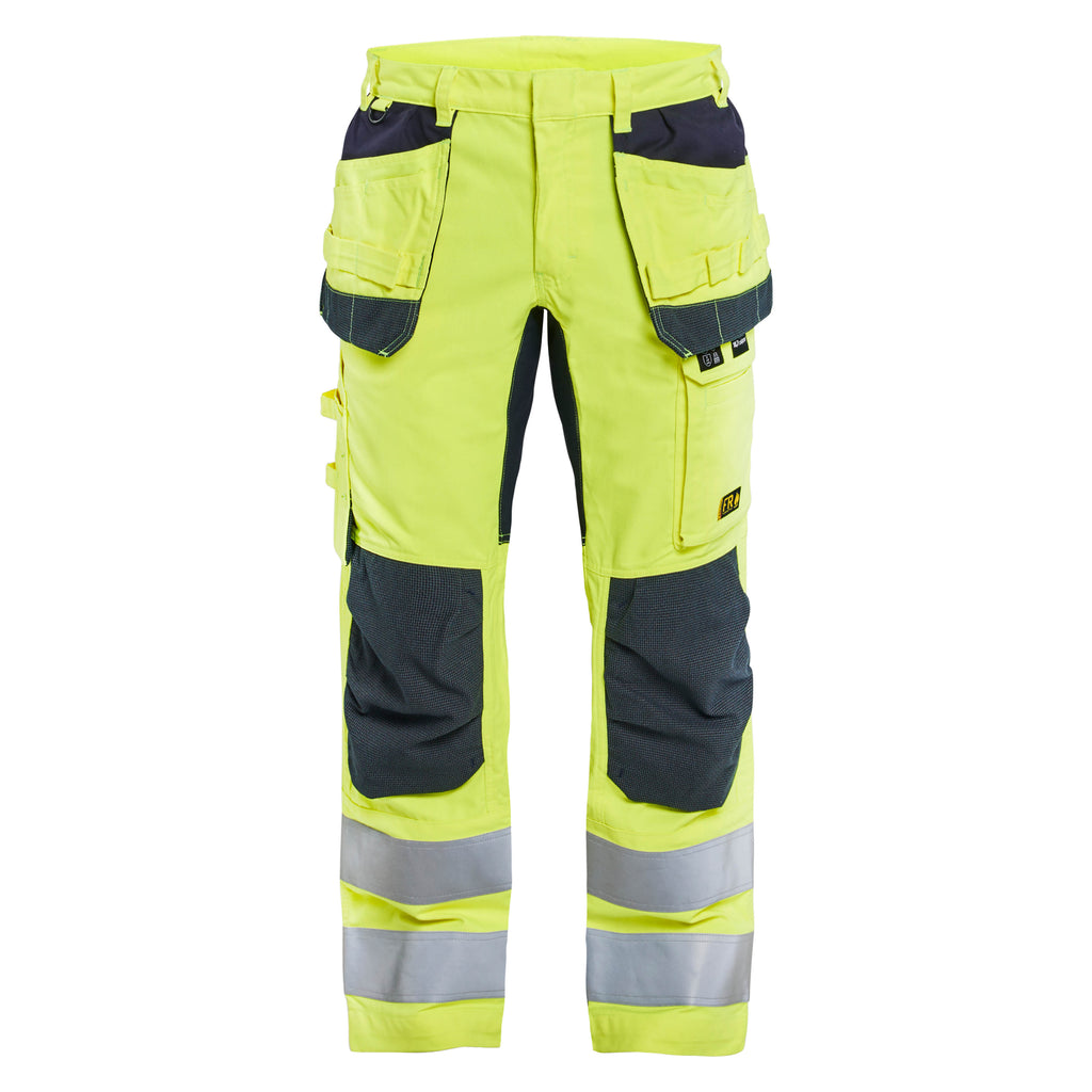 Blaklader 1587 Multinorm Inherent Trousers With Stretch Hi Vis Yellow Navy Blue Main